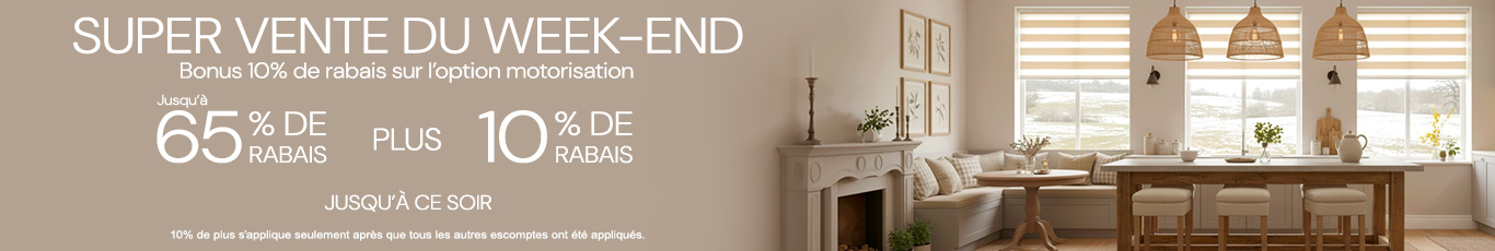 Jusqu'à 65% + 10% de rabais supplémentaire sur tout