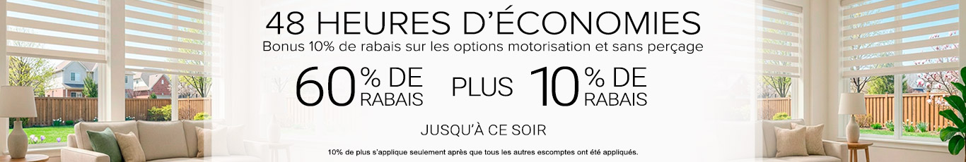 60% + 10% de rabais supplémentaire sur tout