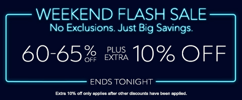 60-65% off everything + extra 10% off