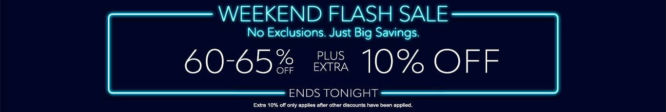 60-65% off everything + extra 10% off