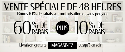 60% + 10% de rabais supplémentaire sur tout