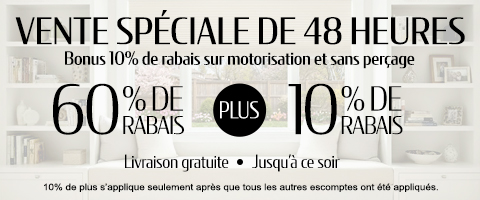 60% + 10% de rabais supplémentaire sur tout