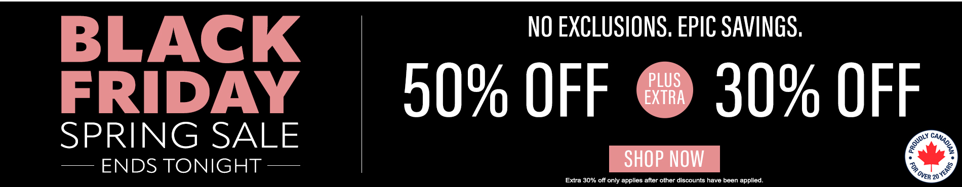 50% off everything + 30% off