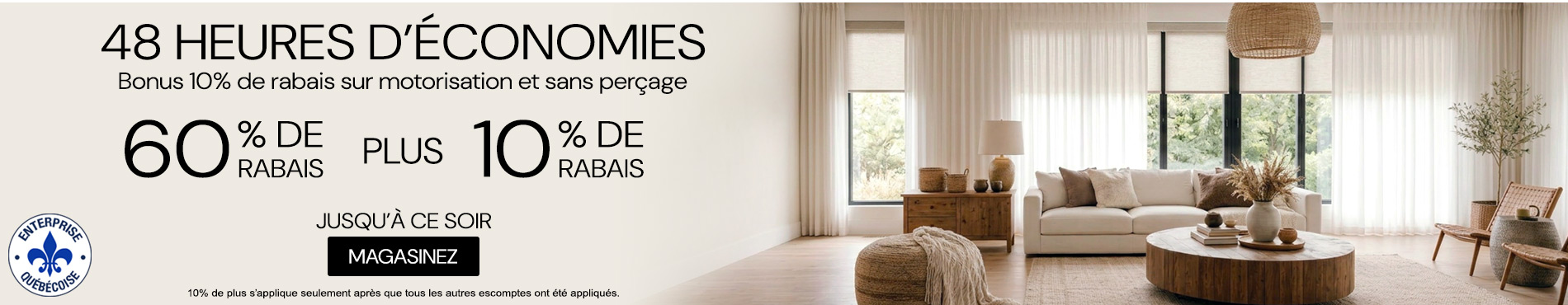 60% + 10% supplémentaire sur tout