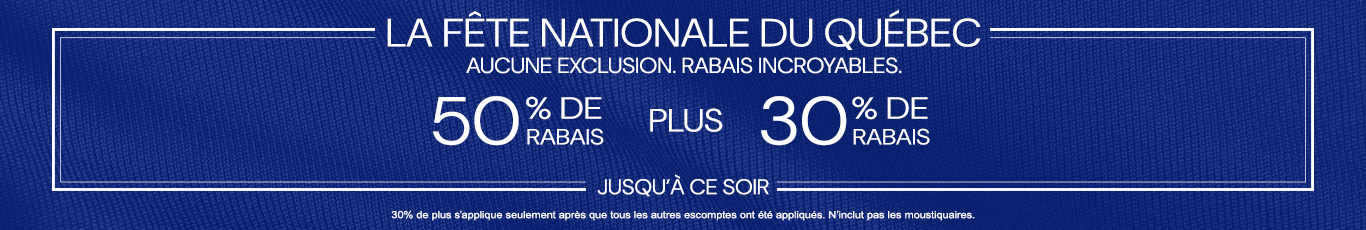 50% de rabais sur tout + 30% de rabais