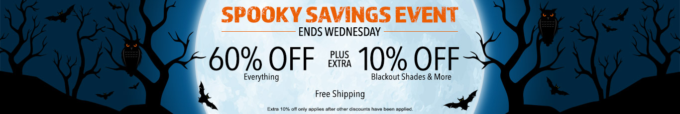 Up to 60% off everything + 10% off All Blackout Shades & More