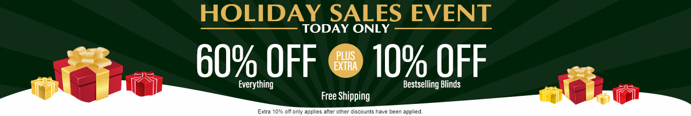 60% off everything + extra 10% off most popular blinds