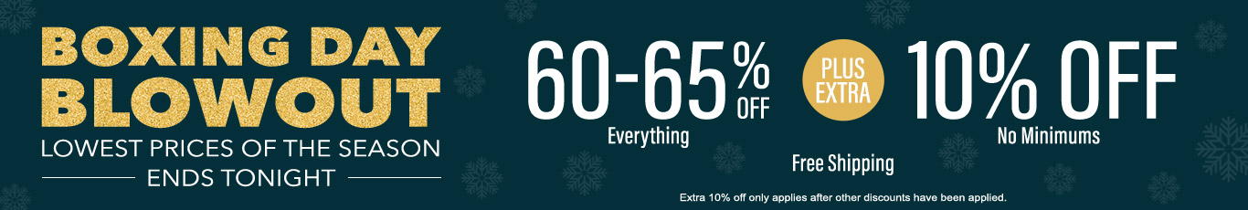 60-65% off everything + extra 10% off