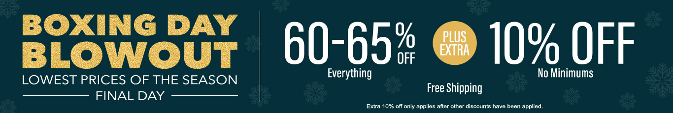 60-65% off everything + extra 10% off