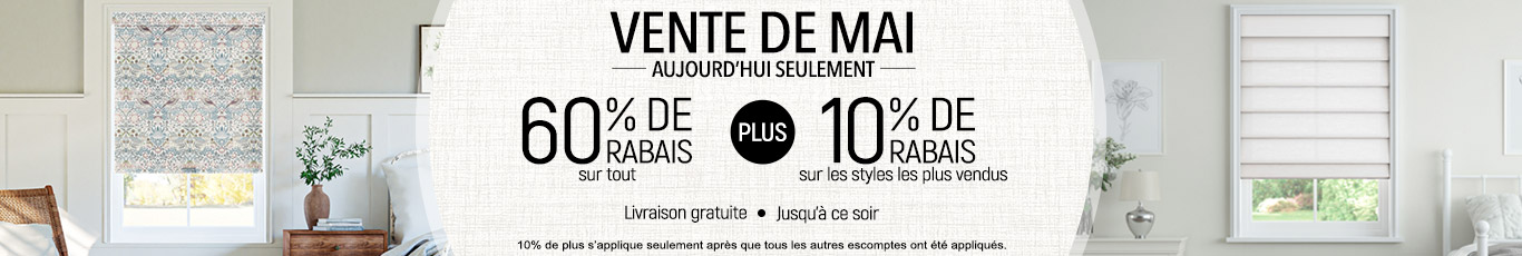 60% de rabais sur tout + 10% supplémentaire sur les styles les plus vendus