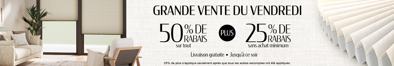 50% de rabais sur tout + 25% de rabais