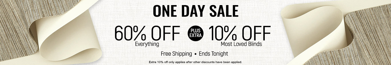 60% off everything + extra 10% off most loved blinds