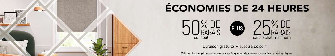 50% de rabais sur tout + 25% de rabais