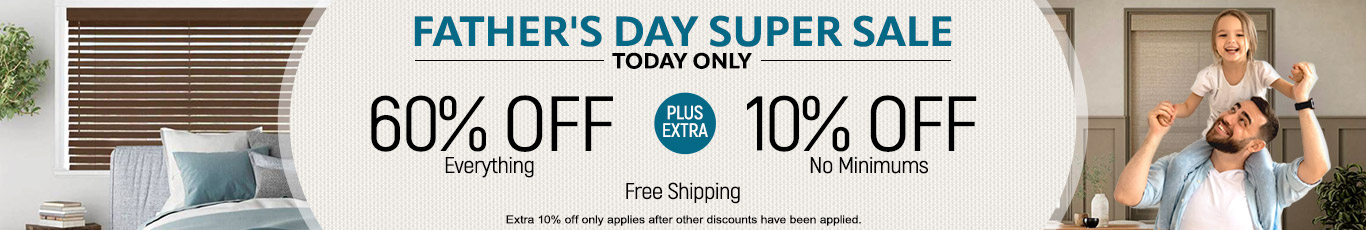 60% off everything + extra 10% off most popular blinds