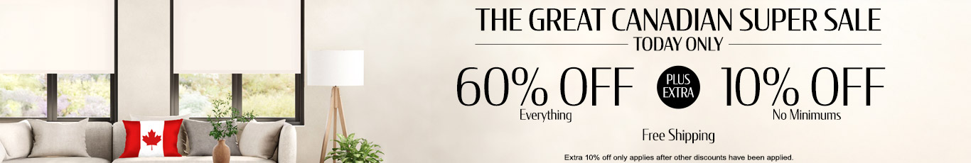 60% off everything + extra 10% off most popular blinds
