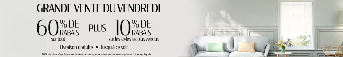 60% de rabais sur tout + 10% supplémentaire sur les styles les plus vendus
