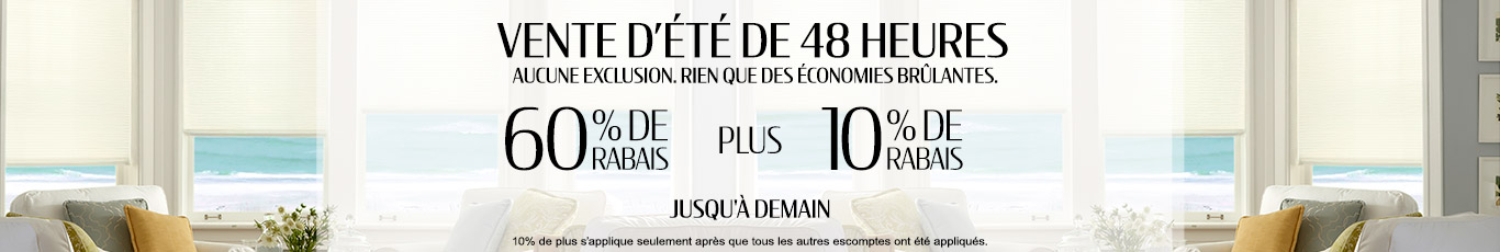 60% de rabais sur tout + 10% supplémentaire sur les stores les plus populaires