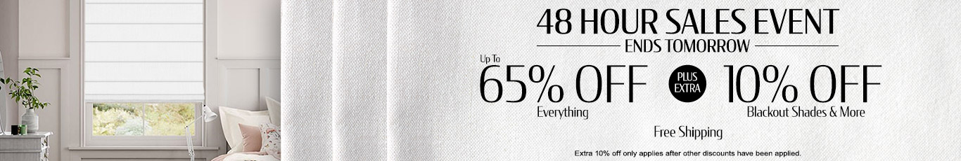 Up to 65% off everything + 10% off All Blackout Shades & More
